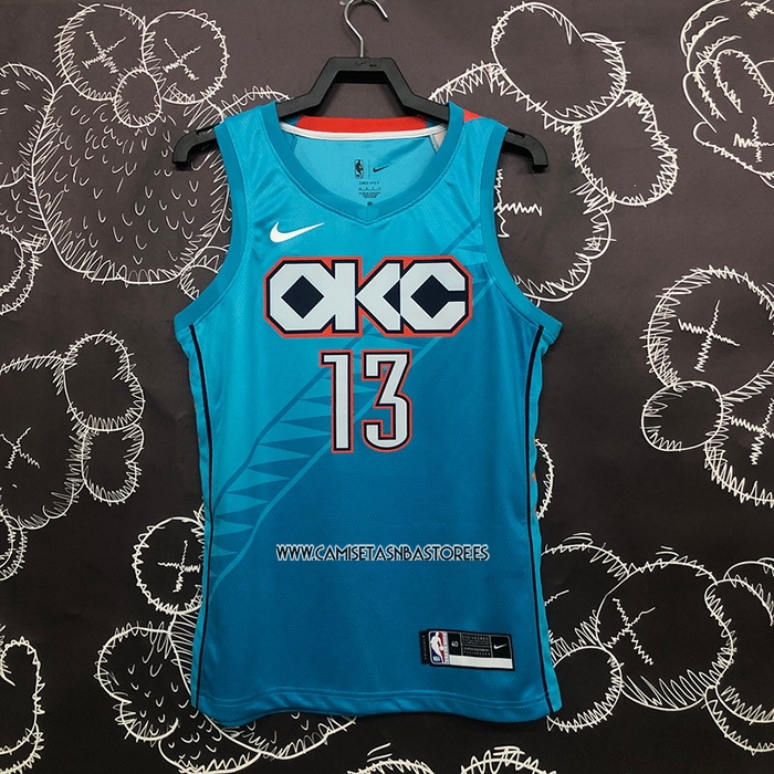 Paul George NO 13 Camiseta Oklahoma City Thunder Ciudad 2018-19 Azul